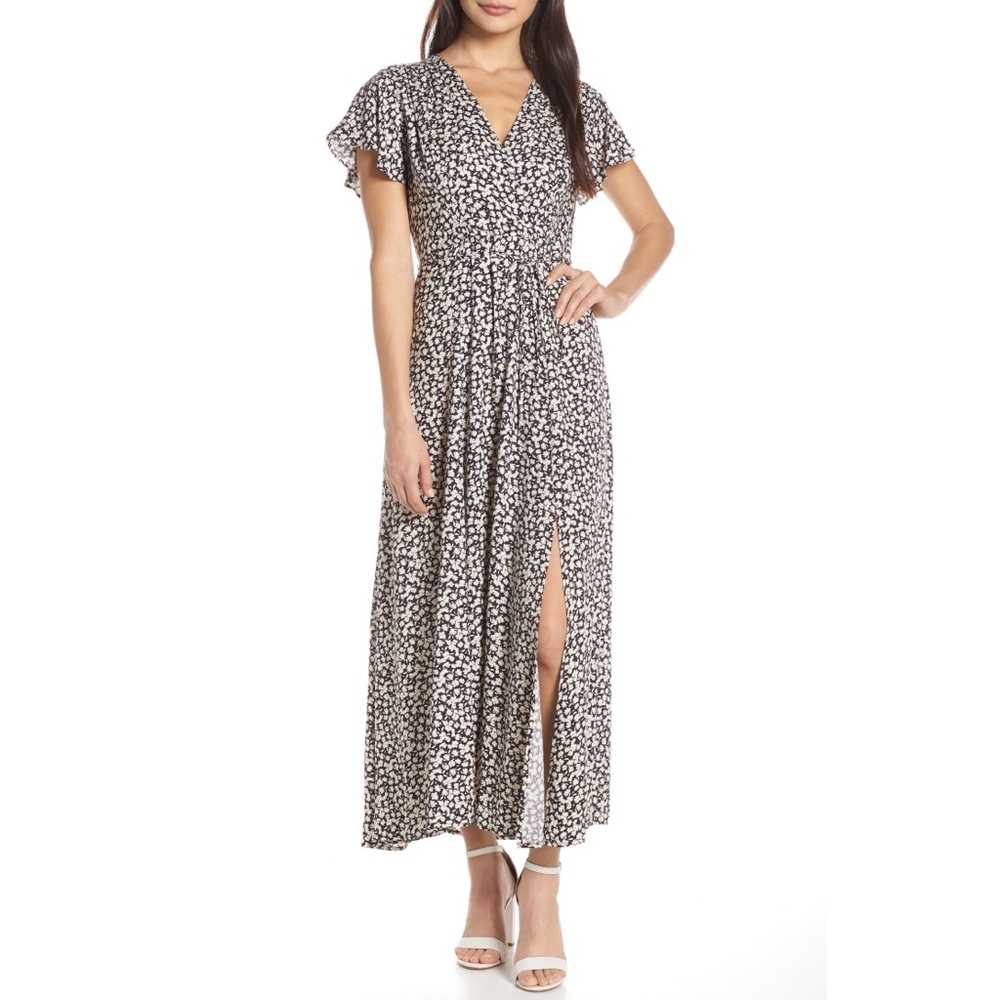 French Connection Aubi Micro-leaf Print Maxi Dress
